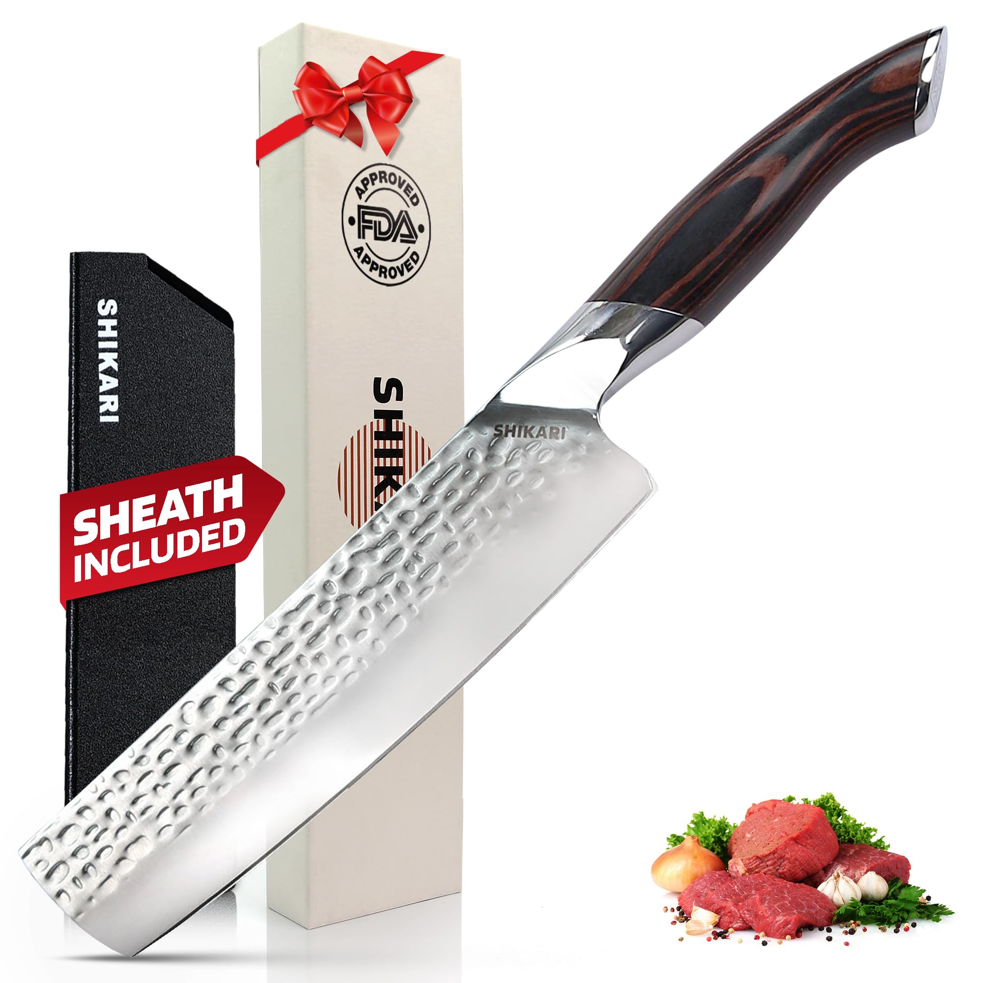 Amazon.com: SHIKARI Nakiri Knife – Japanese Cleaver with 3-Layer